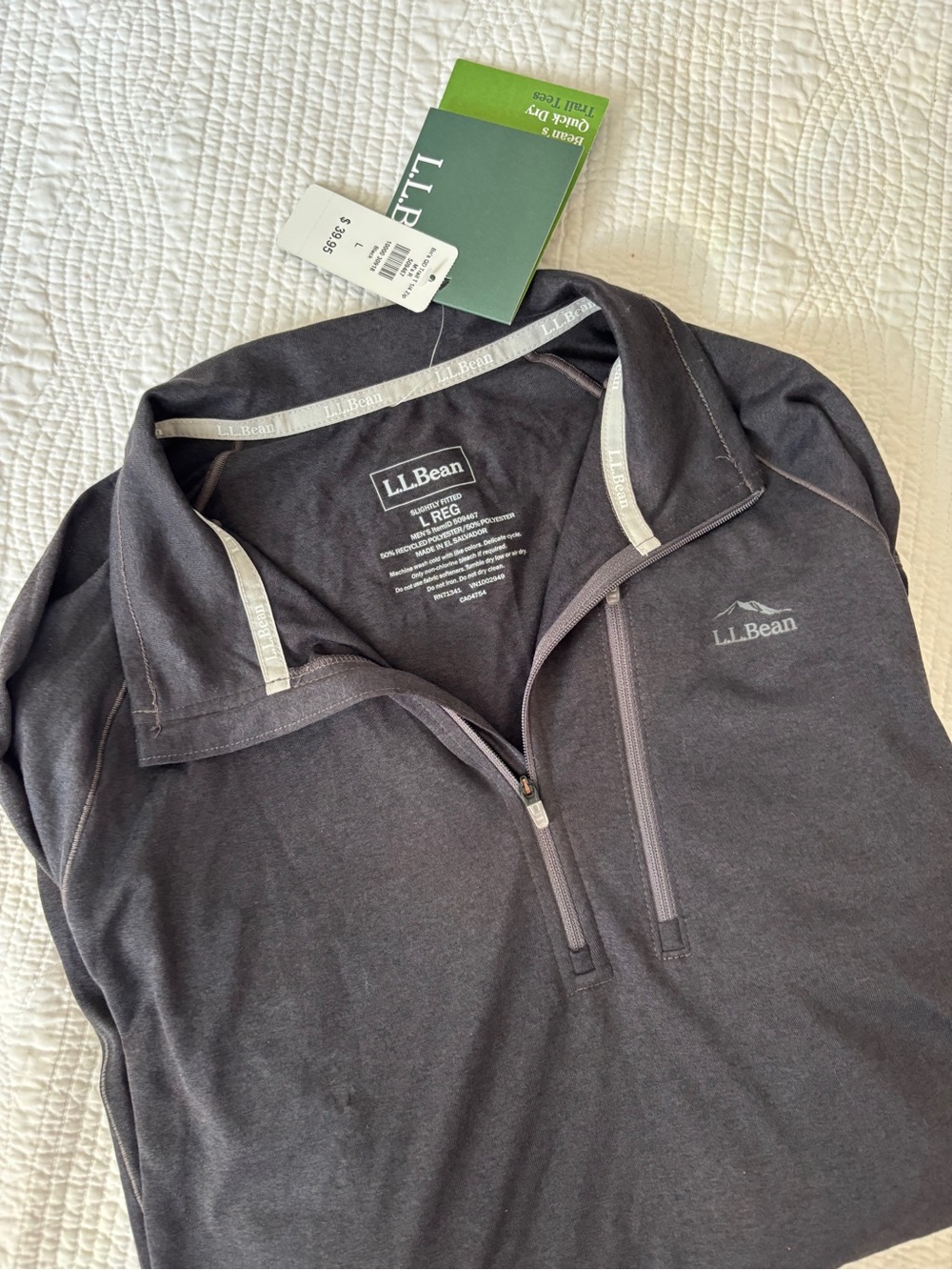 L.L.Bean Men's Quarter-Zip Pullover - Charcoal